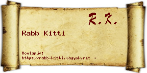 Rabb Kitti névjegykártya
