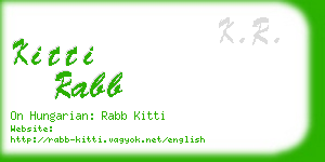 kitti rabb business card